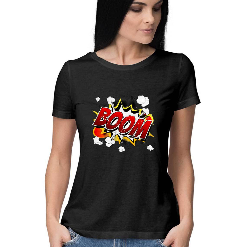 Boom-Half Sleeve T shirt Women