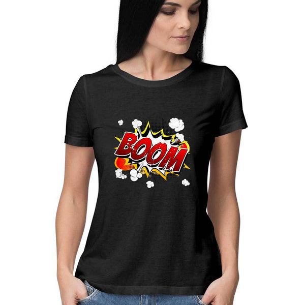 Boom-Half Sleeve T shirt Women