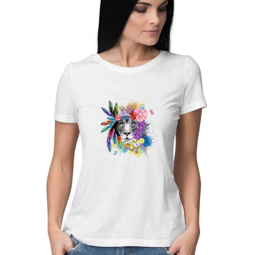 The Lion Love-Half Sleeve T Shirt Women