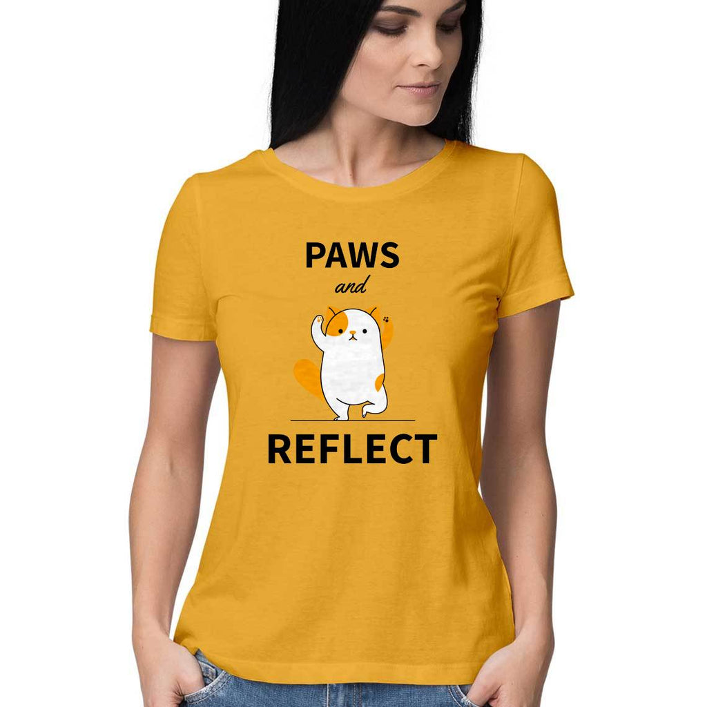 Paws And Reflect-Half Sleeve T Shirt Women