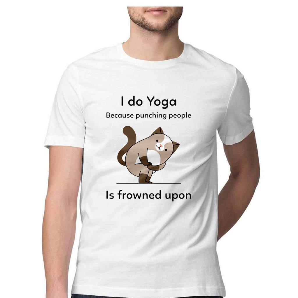 Cat Yoga-Half Sleeve T Shirt Men