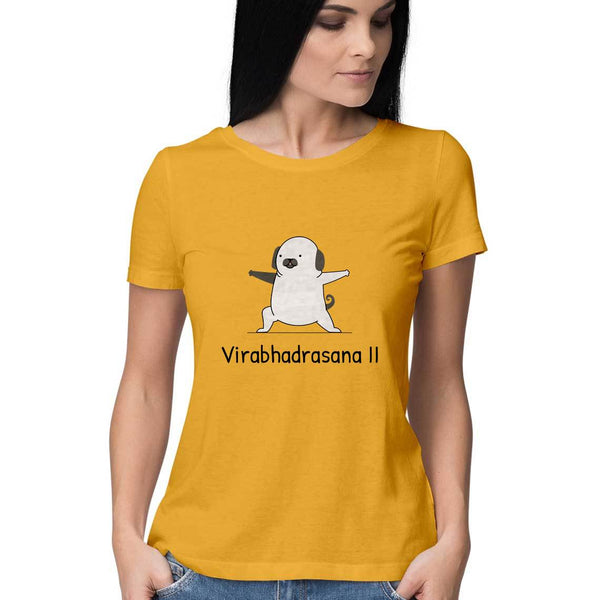 Virabhadrasana-Half Sleeve T Shirt Women